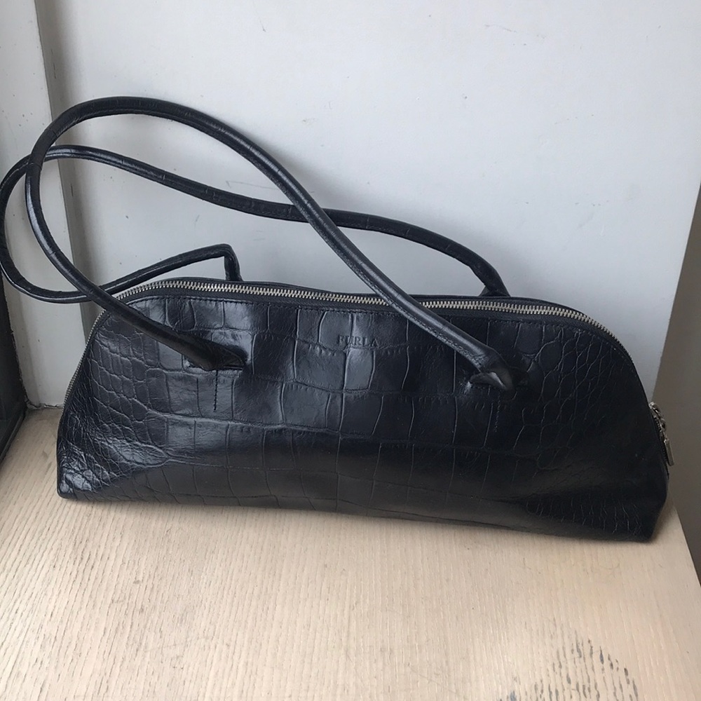 Vintage Furla Croc Embossed Bag